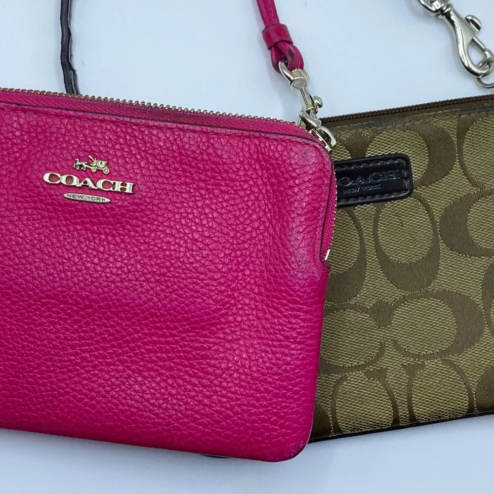 Y2K COACH Bundle - Pink & Brown Mini Bags Wristlets Signature Leather Canvas Set